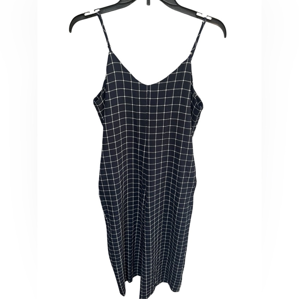 Monteau Navy Blue and White Plaid Jumpsuit w/Pockets - Small - Picture 7 of 10